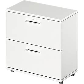 Schäfer Shop Genius Hangmappenkast TETRIS WOOD, 2 ordnerhoogten, B 800 x D 421 x H 800 mm, hoogte incl. glijders, wit
