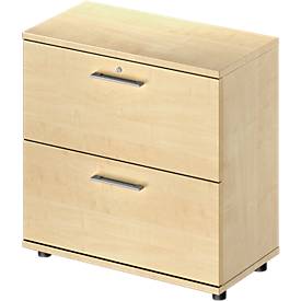 Schäfer Shop Genius Hangmappenkast TETRIS WOOD, 2 ordnerhoogten, B 800 x D 421 x H 800 mm, hoogte incl. glijders, esdoornpatroon
