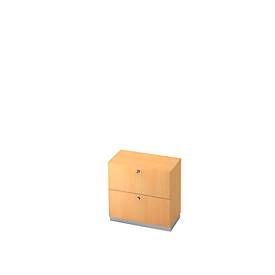 Hangmappenkast, 2 ordnerhoogten, B 800 x D 420 mm, beukenpatroon
