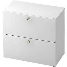 TOPAS LINE archiefkast, 2 dossierhoogtes, met volledig uittrekbare lade, wit/wit