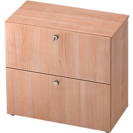 TOPAS LINE dossierkast, 2 dossierhoogtes, met volledig uittrekbare loper, decor walnoot/notenhout
