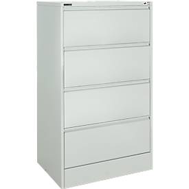 Schäfer Shop Select Hangmappenkast MS iCONOMY, staal, 2 rijen, gesloten wanden B 780 mm, aluminium zilver (RAL 9006)