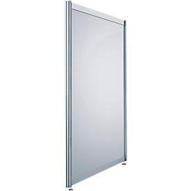 Scheidingswand laag rechtstaand, B 1000 x H 1380 mm, decor zilver