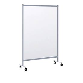 Paperflow Mobiele scheidingswand - model B, acrylglas, dikte 3 mm, B 1200 x D 390 x H 1800 mm, met wielen.