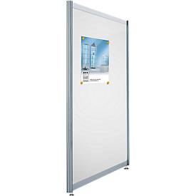 Scheidingswand laag rechtstaand, B 1000 x H 1380 mm, metaal wit en  magnetisch