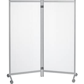 Paperflow Mobiele scheidingswand, bestand tegen desinfecterende middelen, 2 elementen, semi-transparant