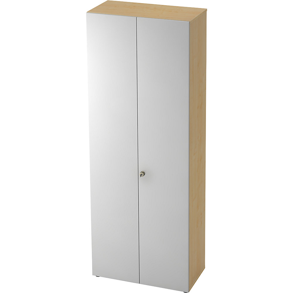ANNY-AC - Garderobekast met akoestische achterwand, 2 legborden, 1 kledingstang, ahornhoutdecor