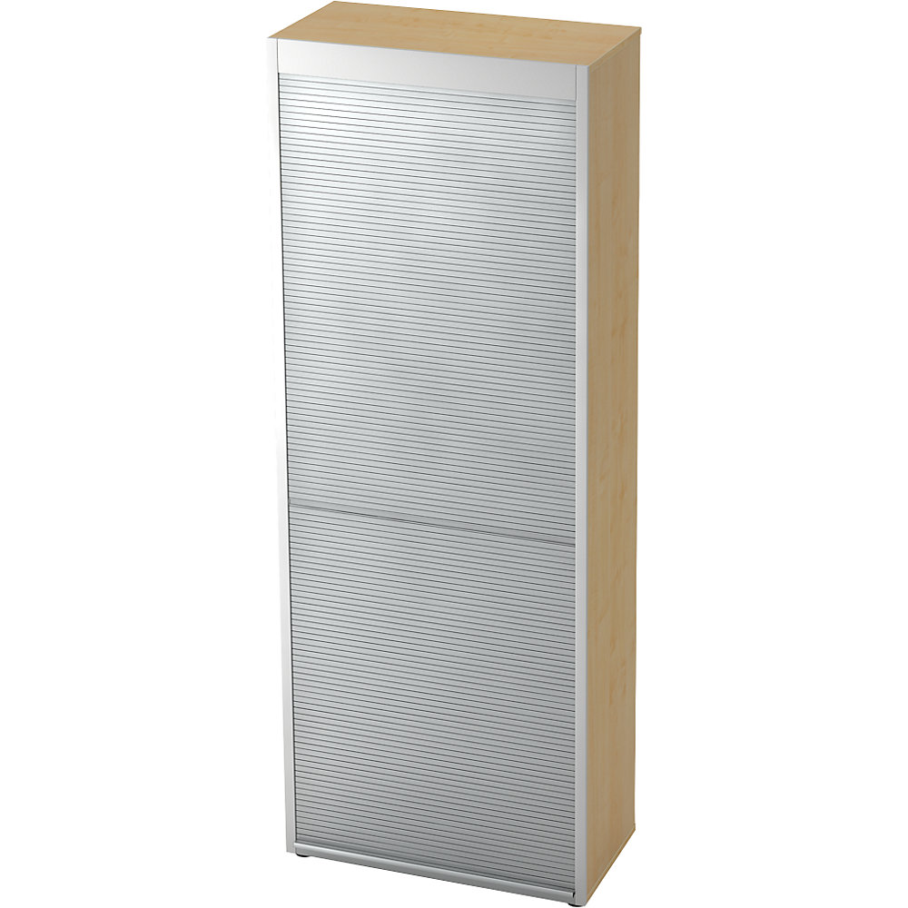 ANNY-AC - Roldeurkast met akoestische achterwand, 5 legborden, ahornhoutdecor