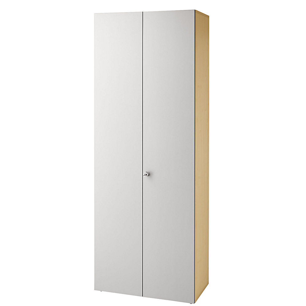 Eurokraft pro Dossierkast, vleugeldeuren, 5 legborden, ahorndecor / blank aluminiumkleurig