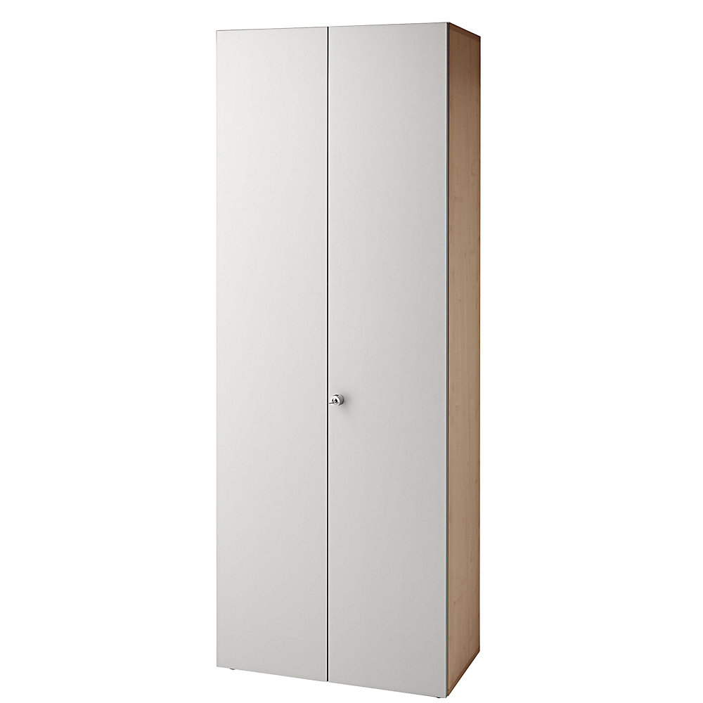 Eurokraft pro Dossierkast, vleugeldeuren, 5 legborden, notenhoutdecor / blank aluminiumkleurig
