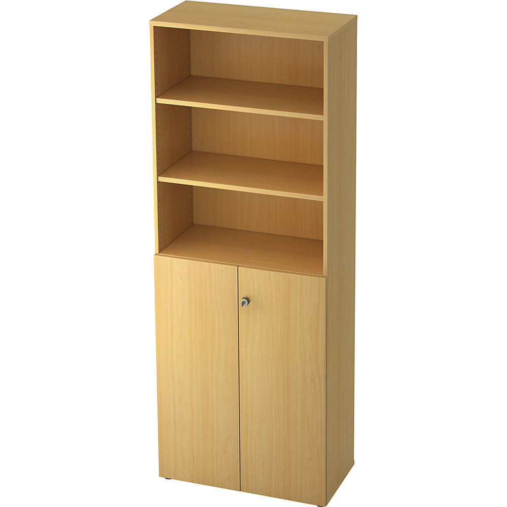 Eurokraft pro Combi-kast, 5 legborden, 2 vleugeldeuren, beukenhout / beukenhout