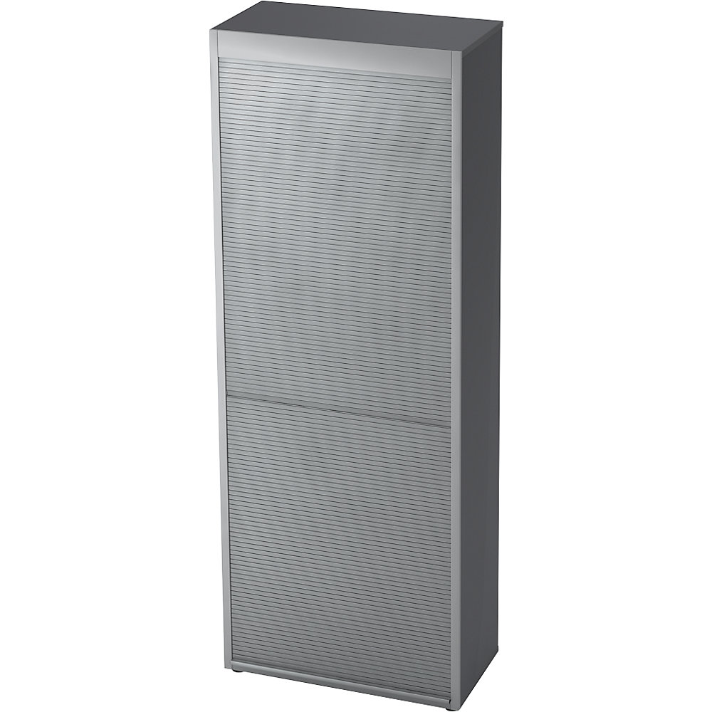 Eurokraft pro Roldeurkast, 5 legborden, grafiet / aluminiumzilver
