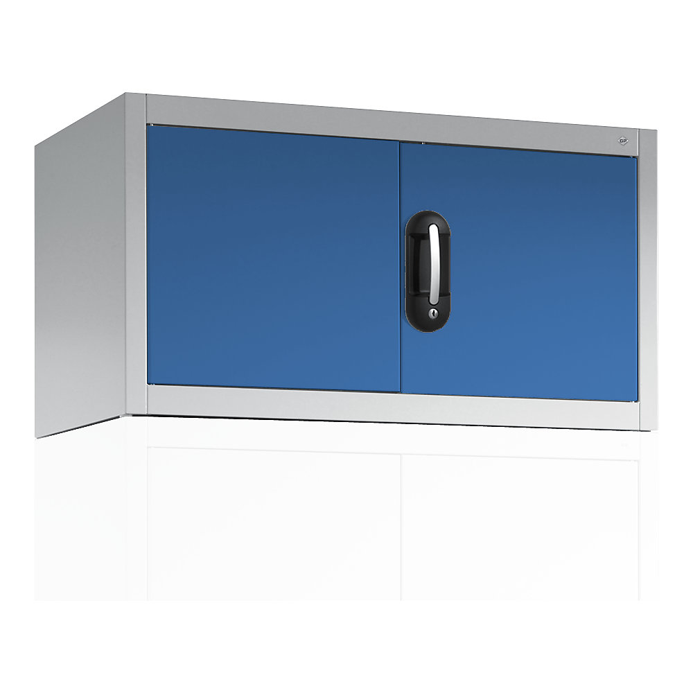 C+P ACCURADO opzetkast met vleugeldeuren, h x b x d = 500 x 930 x 400 mm, lichtgrijs / lichtblauw