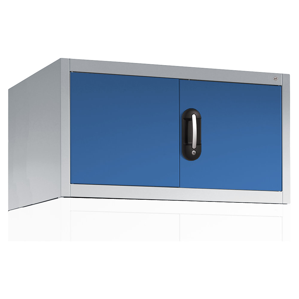 C+P ACCURADO opzetkast met vleugeldeuren, h x b x d = 500 x 930 x 500 mm, lichtgrijs / lichtblauw