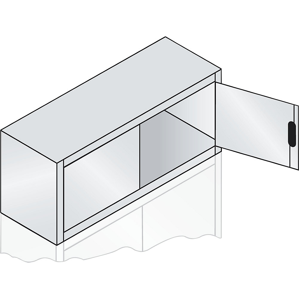 C+P ACCURADO opzetkast met vleugeldeuren, h x b x d = 500 x 1200 x 400 mm, lichtgrijs