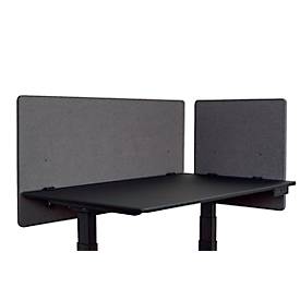Luxor Bureauwand , klembevestiging, geluidsabsorptie tot 85 %, ca. 3 kg, B 600 x D 20 x H 600 mm, PET & staal, leigrijs