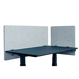 Luxor Bureauwand , klembevestiging, geluidsabsorptie tot 85 %, ca. 3 kg, B 600 x D 20 x H 600 mm, PET & staal, lichtgrijs