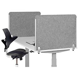 BakkerElkhuizen Akoestische scheidingswand BE Safety Screen zijwand, zonder acrylvenster, dikte 10 mm, B 600 x D 600 mm, lichtgrijs