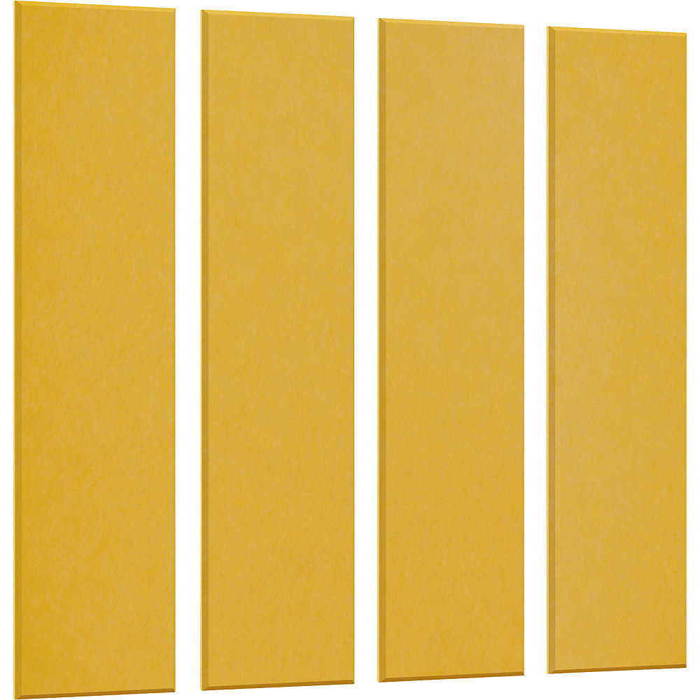 Eurokraft basic Akoestisch wandpaneel, h x b = 1200 x 300 mm, VE = 4 stuks, geel, vanaf 10 VE