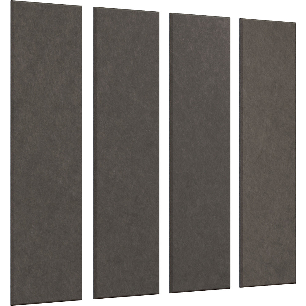 Eurokraft basic Akoestisch wandpaneel, h x b = 1200 x 300 mm, VE = 4 stuks, donkergrijs, vanaf 10 VE