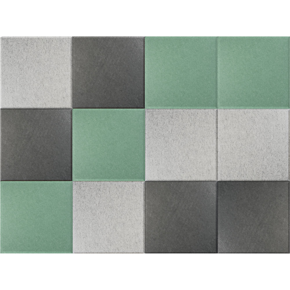 Eurokraft basic Akoestische wandtegel, h x b = 300 x 300 mm, elk 4 x petrol, lichtgrijs, donkergrijs, VE = 12 stuks
