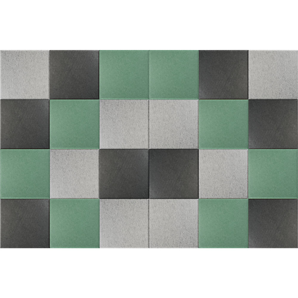 Eurokraft basic Akoestische wandtegel, h x b = 300 x 300 mm, elk 8 x petrol, lichtgrijs, donkergrijs, VE = 24 stuks