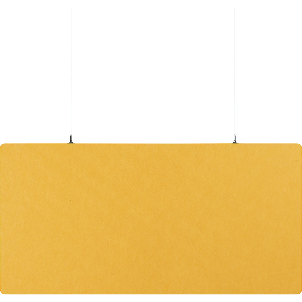 Eurokraft basic Akoestisch plafondpaneel, PET-vilt, h x b = 600 x 1200 mm, rechthoekige vorm, geel, vanaf 10 stuks