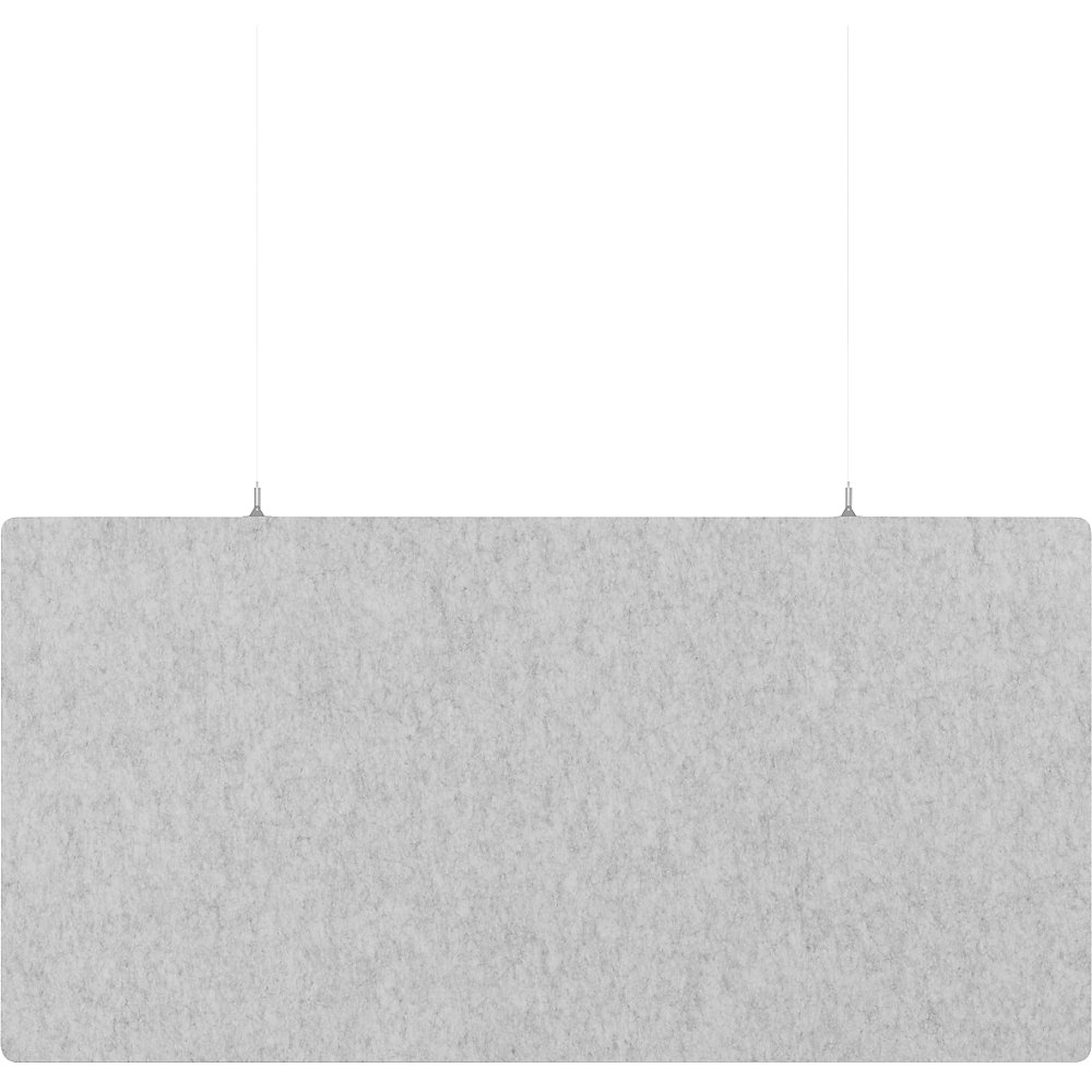 Eurokraft basic Akoestisch plafondpaneel, PET-vilt, h x b = 600 x 1200 mm, rechthoekige vorm, lichtgrijs, vanaf 10 stuks