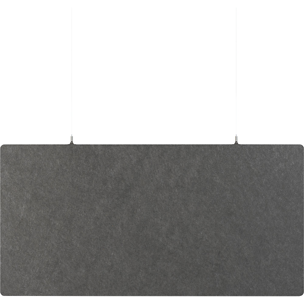 Eurokraft basic Akoestisch plafondpaneel, PET-vilt, h x b = 600 x 1200 mm, rechthoekige vorm, donkergrijs, vanaf 10 stuks