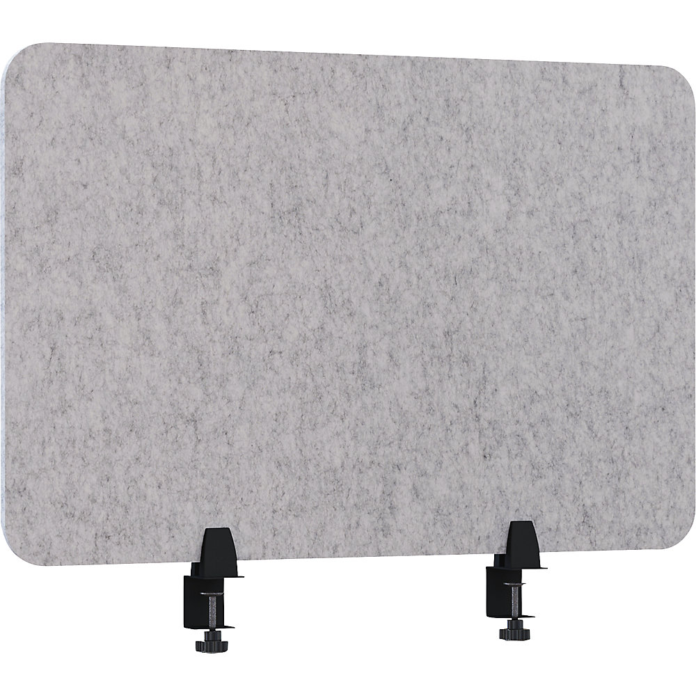 Eurokraft basic Akoestische bureauscheidingswand, hoogte 600 mm, lichtgrijs, breedte 750 mm, vanaf 10 stuks