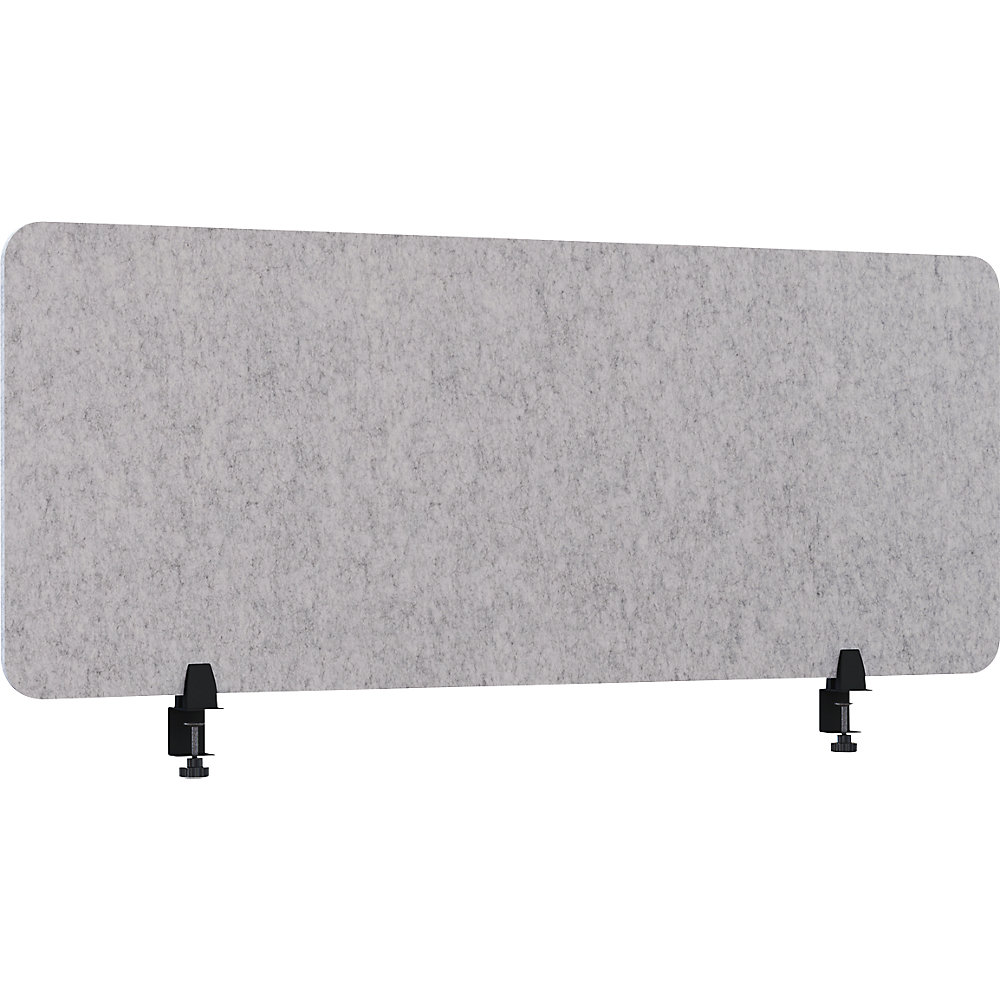 Eurokraft basic Akoestische bureauscheidingswand, hoogte 600 mm, lichtgrijs, breedte 1600 mm, vanaf 10 stuks