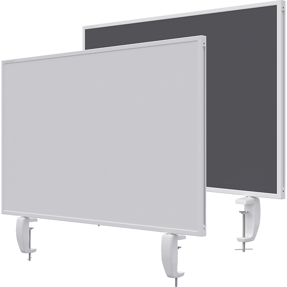 Magnetoplan Bureauscherm VarioPin, whiteboard/vilt, breedte 800 mm, grijs