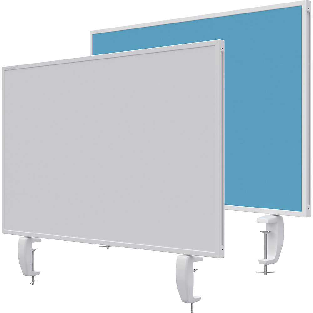 Magnetoplan Bureauscherm VarioPin, whiteboard/vilt, breedte 800 mm, turkoois