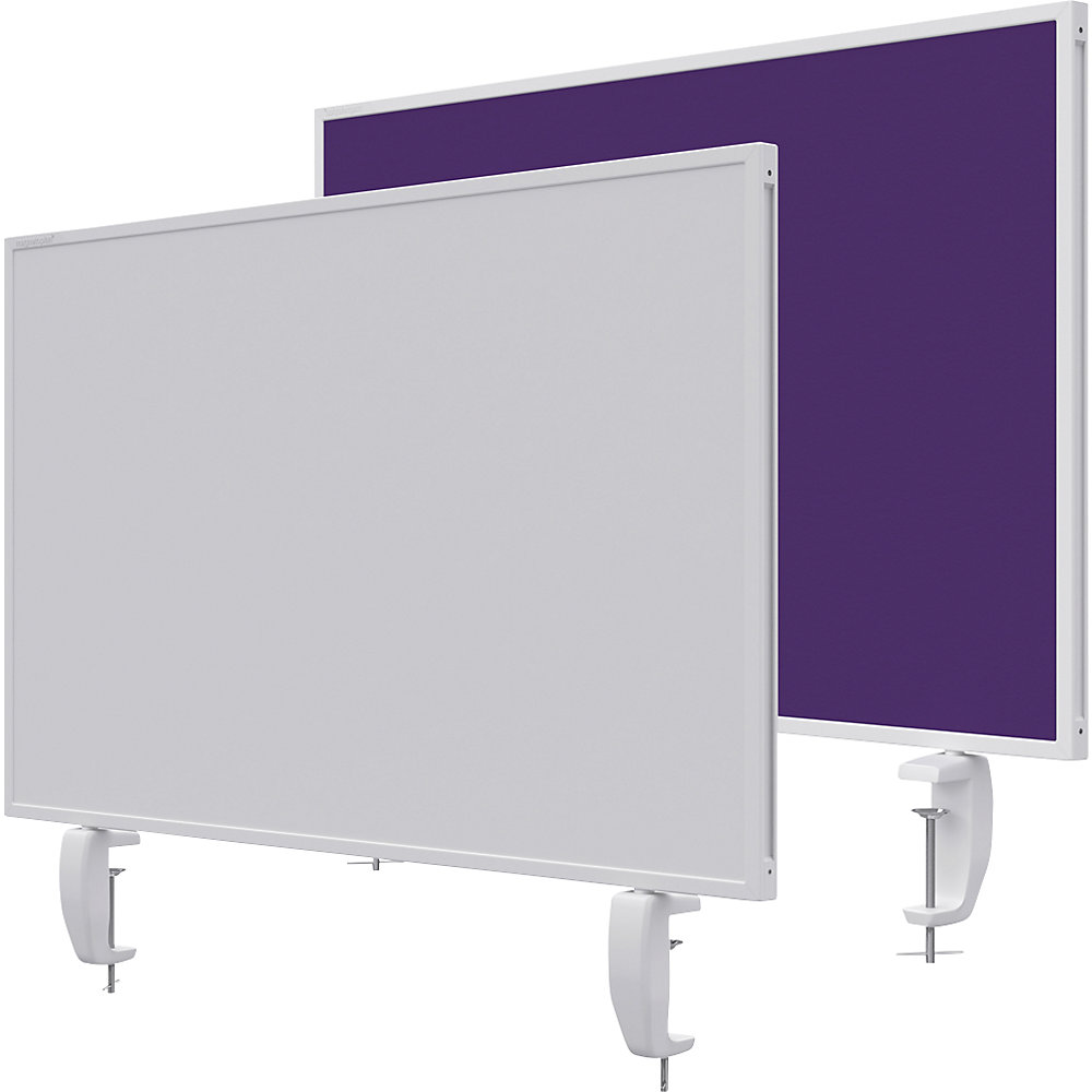 Magnetoplan Bureauscherm VarioPin, whiteboard/vilt, breedte 800 mm, paars