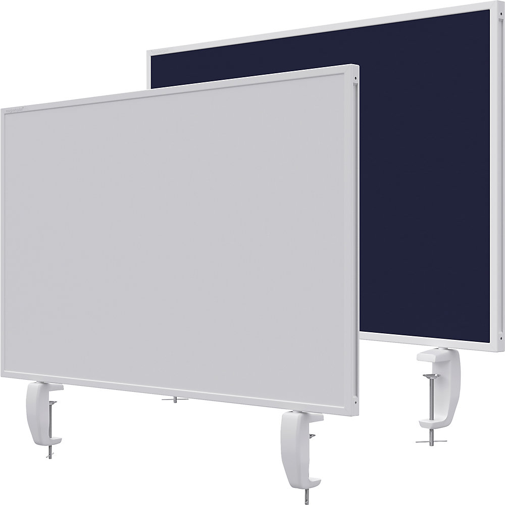 Magnetoplan Bureauscherm VarioPin, whiteboard/vilt, breedte 800 mm, donkerblauw