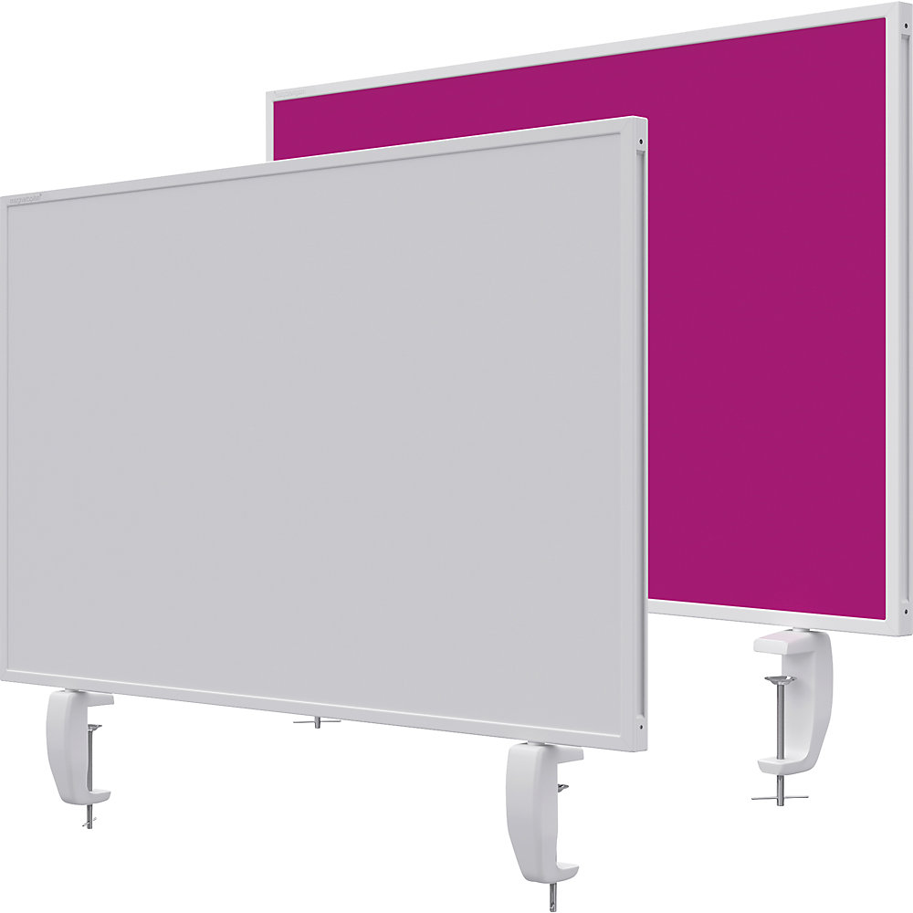 Magnetoplan Bureauscherm VarioPin, whiteboard/vilt, breedte 800 mm, roze