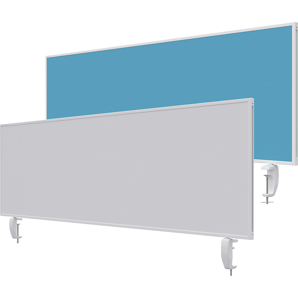 Magnetoplan Bureauscherm VarioPin, whiteboard/vilt, breedte 1600 mm, turkoois