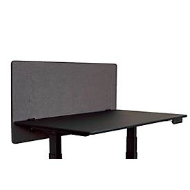 Luxor Bureauwand , voor plaatdikte tot 40 mm, klembevestiging, ca. 6 kg, B 1200 x D 20 x H 600 mm, gerecycled materiaal, leigrijs