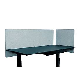 Luxor Bureauwand , voor plaatdikte tot 40 mm, klembevestiging, B 1600 x D 20 x H 600 mm, ca. 9 kg, gerecycled materiaal, lichtgrijs