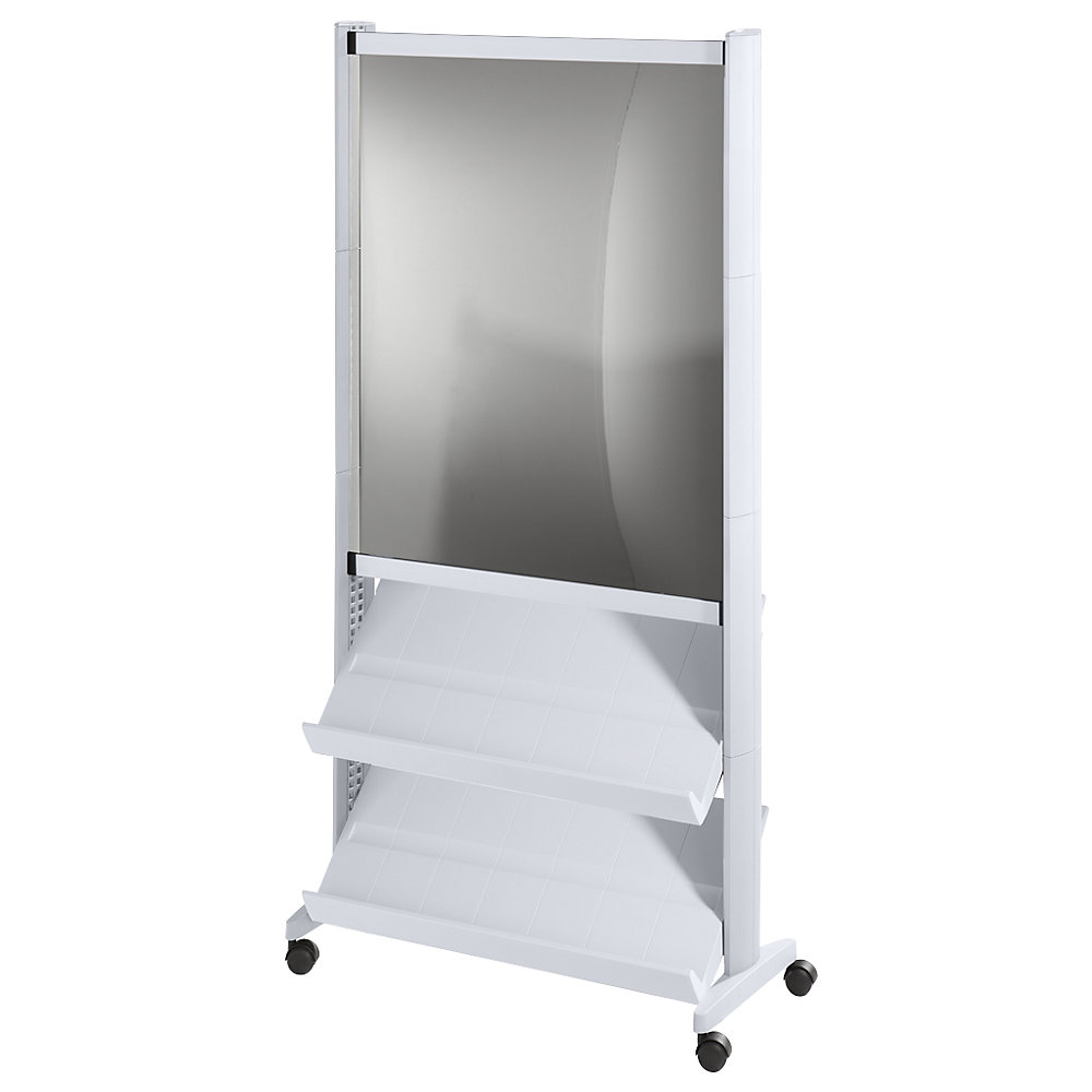 EasyDisplay Prospectusstandaard van polystyreen, voor 6 x A4, aluminiumkleurig / aluminiumkleurig