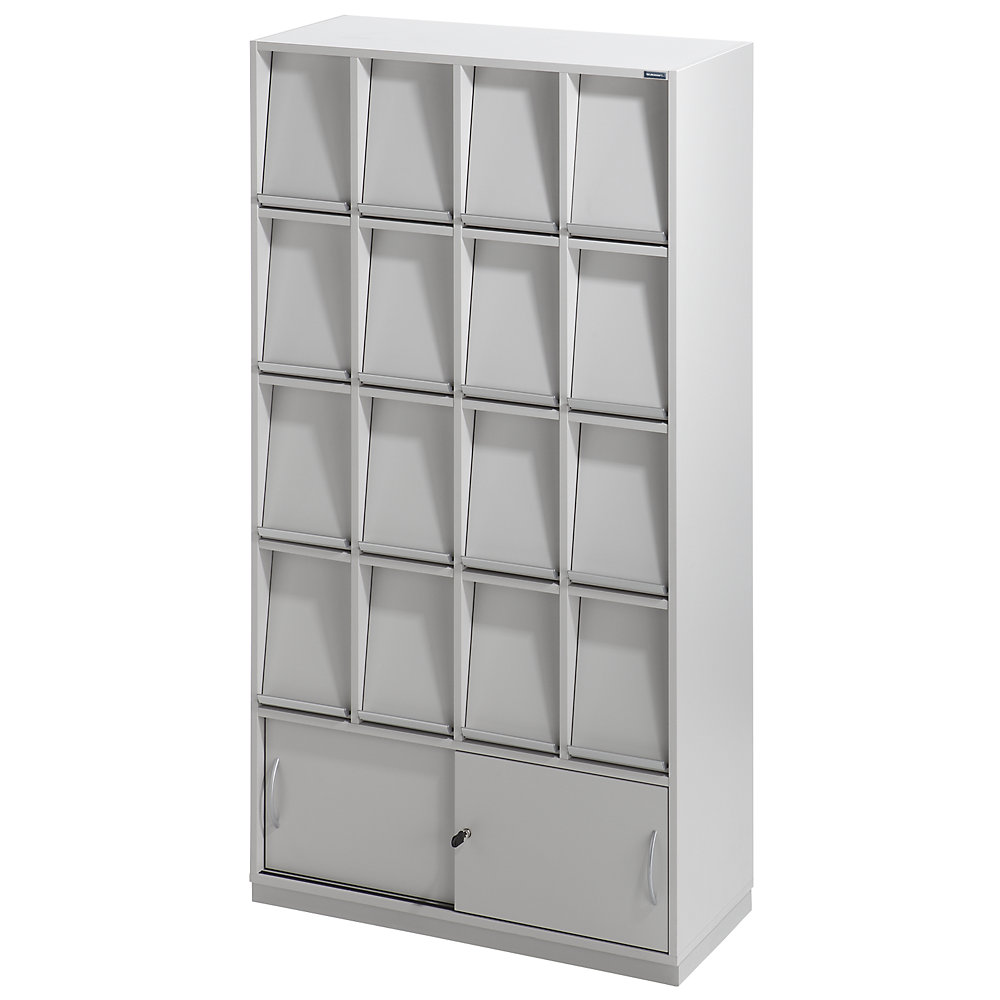 Eurokraft pro Klepkast, met 16 kleppen en schuifdeurkast, h x b x d = 1864 x 1000 x 420 mm