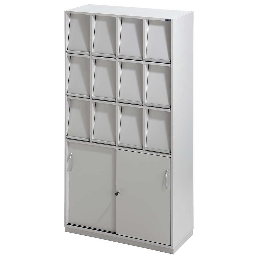 Eurokraft pro Klepkast, met 12 kleppen en schuifdeurkast, h x b x d = 1864 x 1000 x 420 mm
