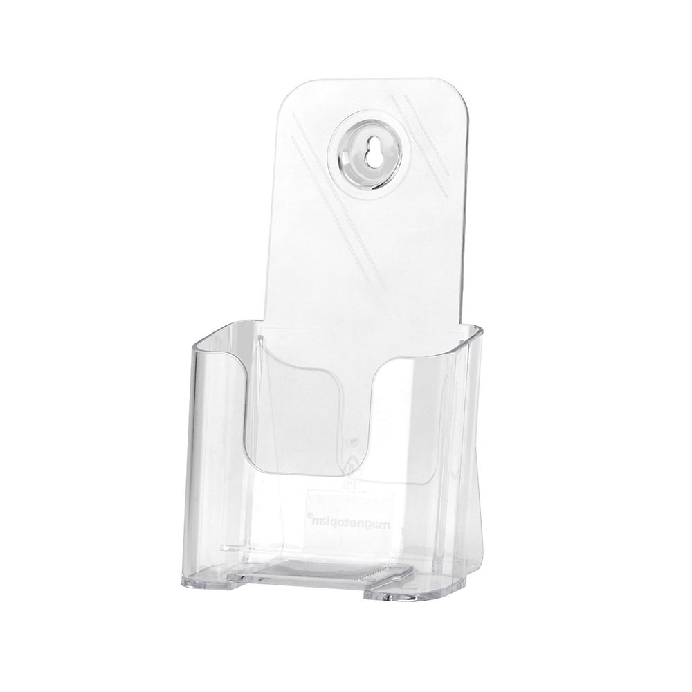 Magnetoplan Prospectushouder STANDARD, voor 1/3 A4-formaat staand, VE = 4 stuks, polystyreen transparant
