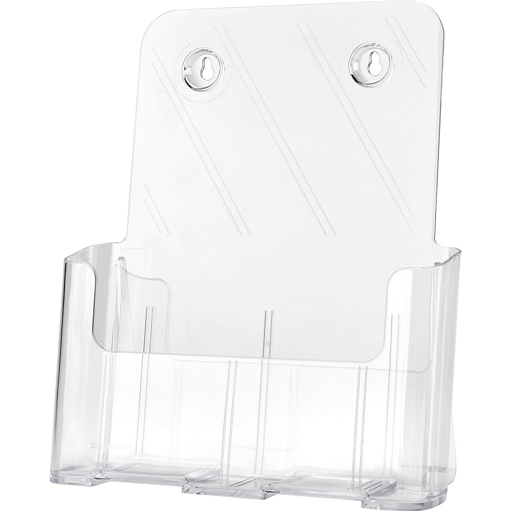 Magnetoplan Prospectushouder STANDARD, voor A4-formaat staand, VE = 2 stuks, polystyreen transparant