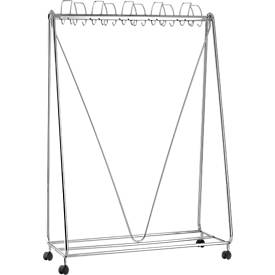 Verrijdbare garderoberek, B 1100 x D 510 x H 1680 mm, chroom