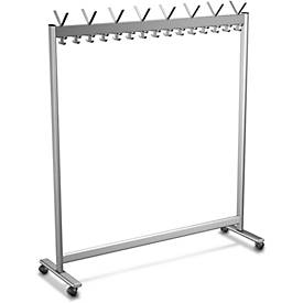 Verrijdbare staande kapstok, licht metaal, 1560 mm breed, zonder parapluhouder