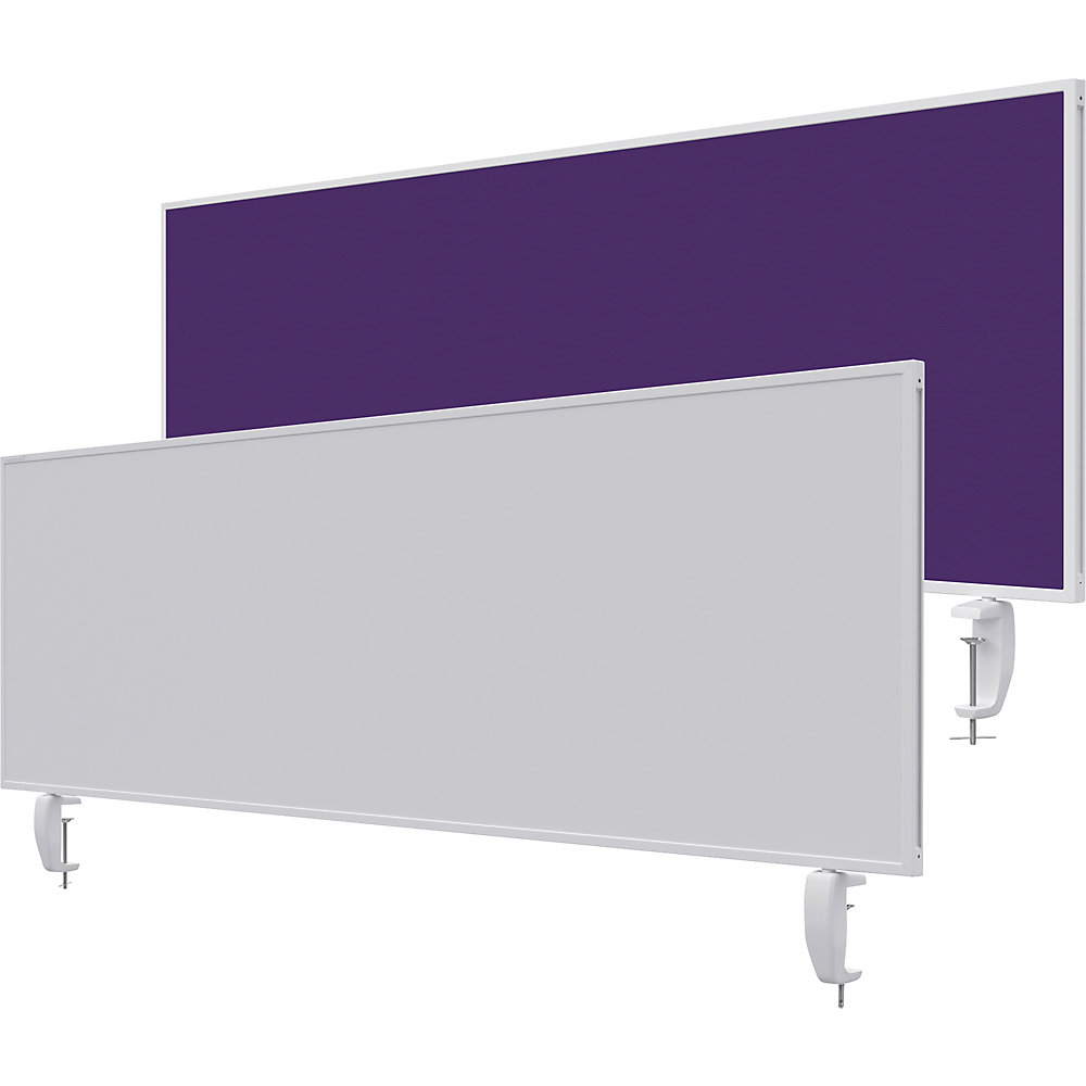 Magnetoplan Bureauscherm VarioPin, whiteboard/vilt, breedte 1600 mm, paars