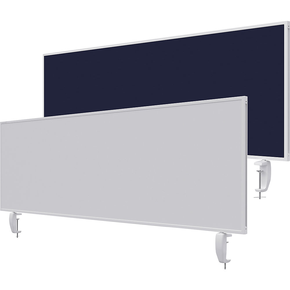 Magnetoplan Bureauscherm VarioPin, whiteboard/vilt, breedte 1600 mm, donkerblauw