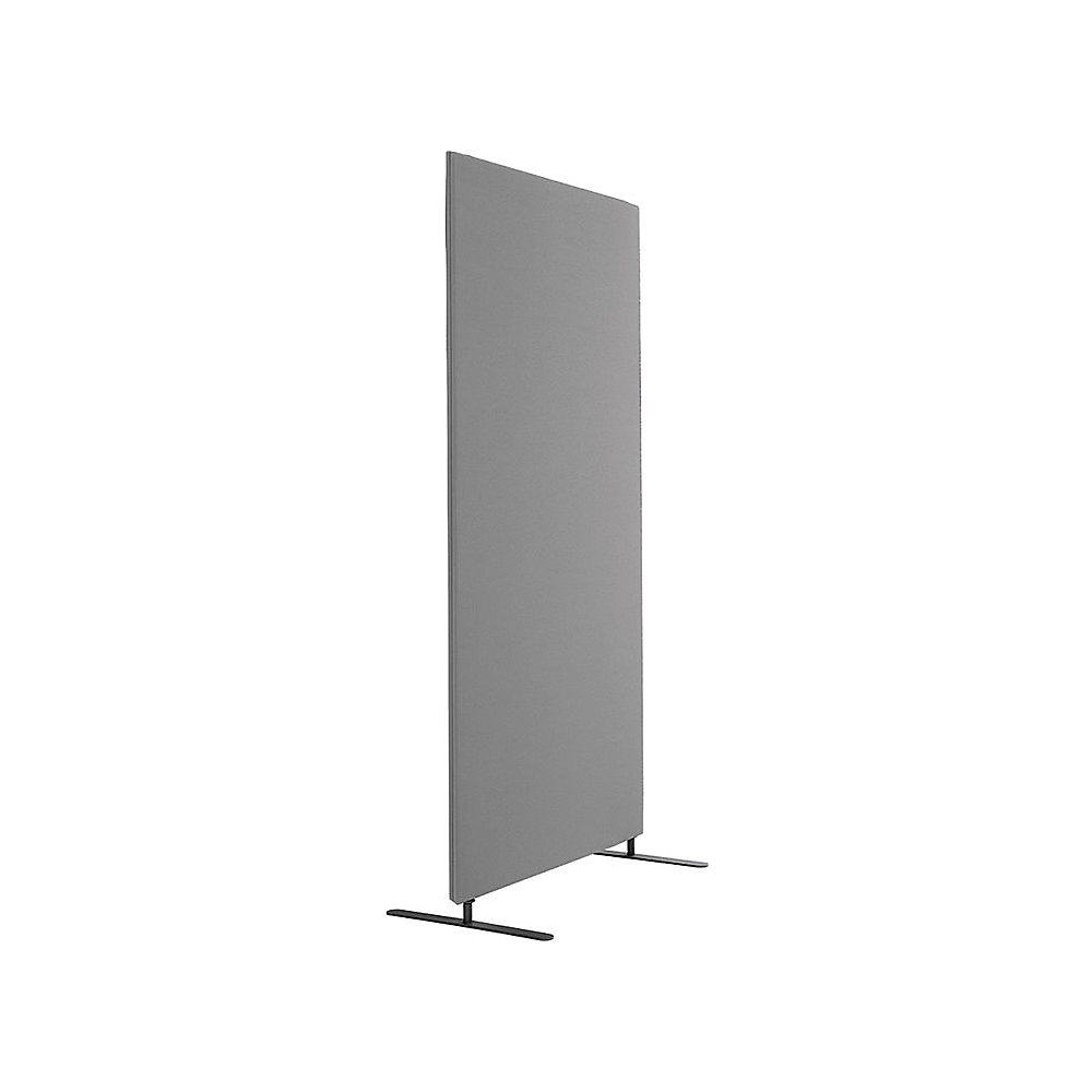 Akoestische scheidingswand Standard, rechte hoeken, hoogte 1500 mm, incl. voeten, breedte 800 mm, grijs