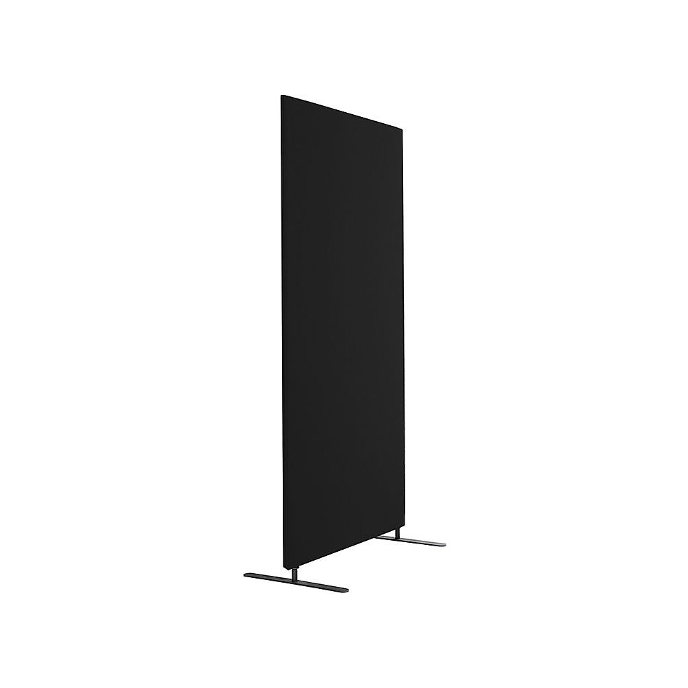 Akoestische scheidingswand Standard, rechte hoeken, hoogte 1500 mm, incl. voeten, breedte 800 mm, zwart
